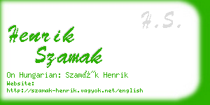 henrik szamak business card